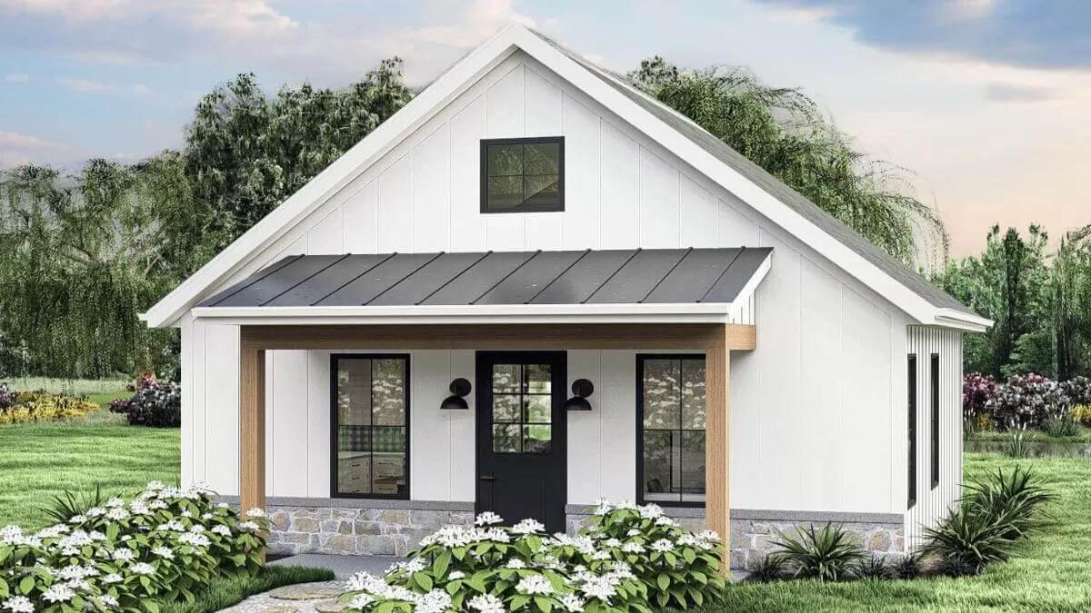 Clean Lines and Modern Touches on This Compact Cottage Exterior