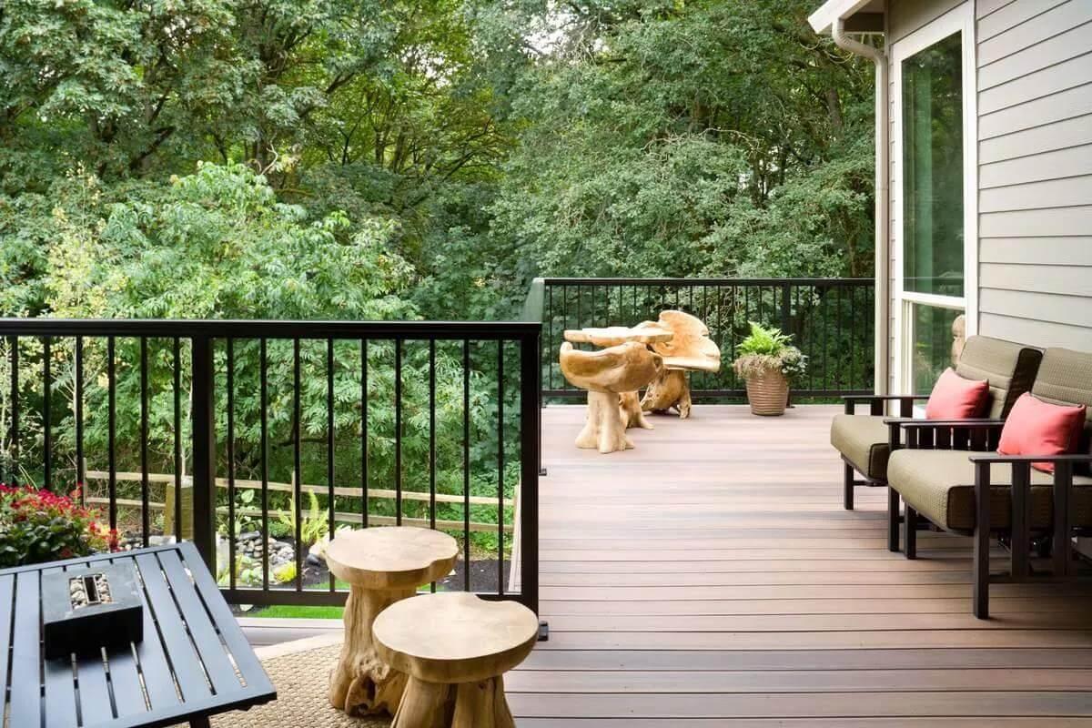 Natural Retreat on the Craftsman Deck with Unique Wood Accents
