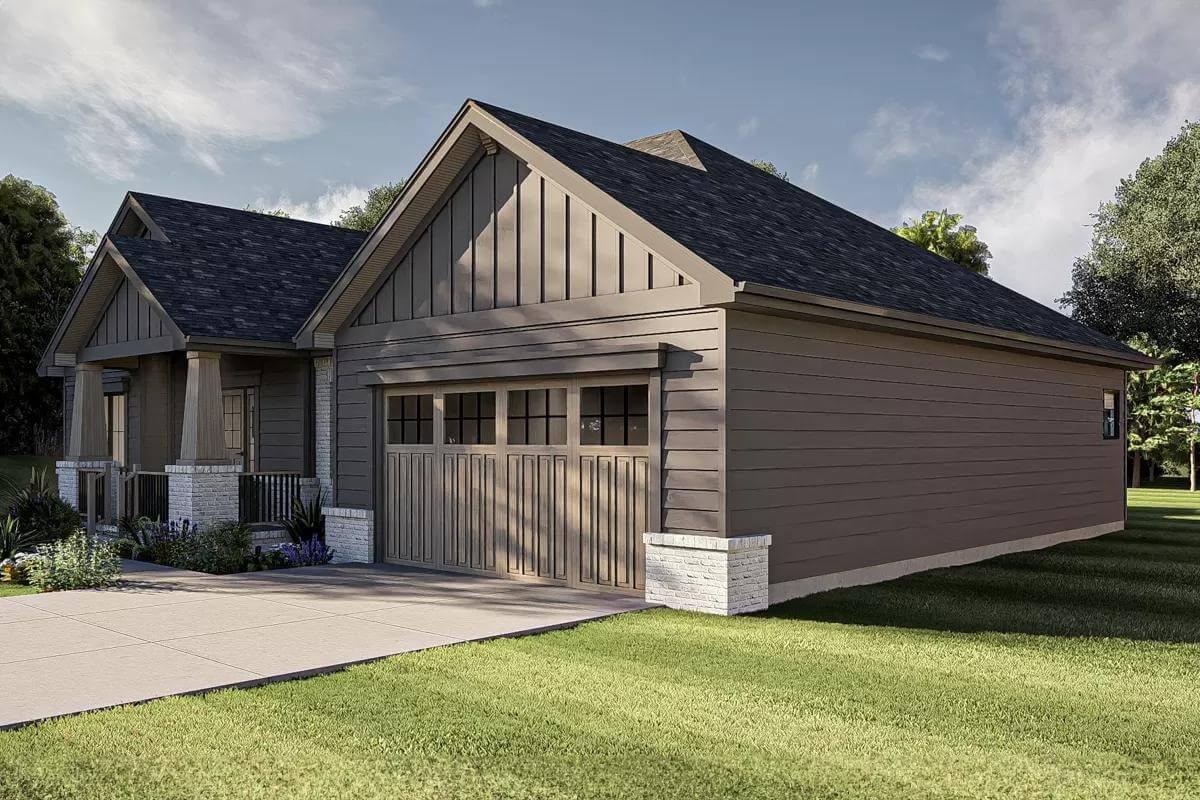 Notice the Board-and-Batten Details on This Craftsman Garage