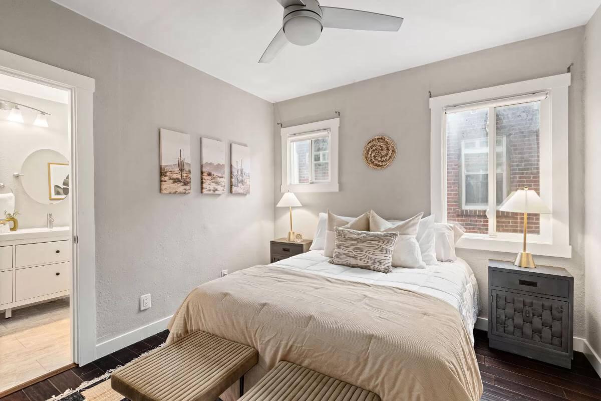 Cozy Craftsman Bedroom with a Hint of Desert Charm