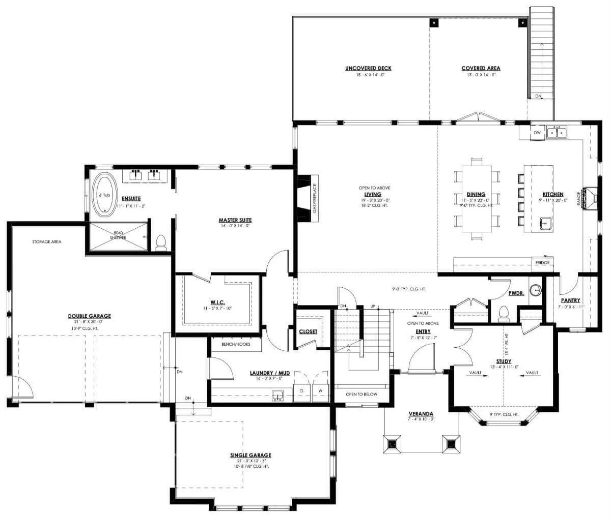 Craftsman Layout with a Cozy Master Suite and Expansive Deck