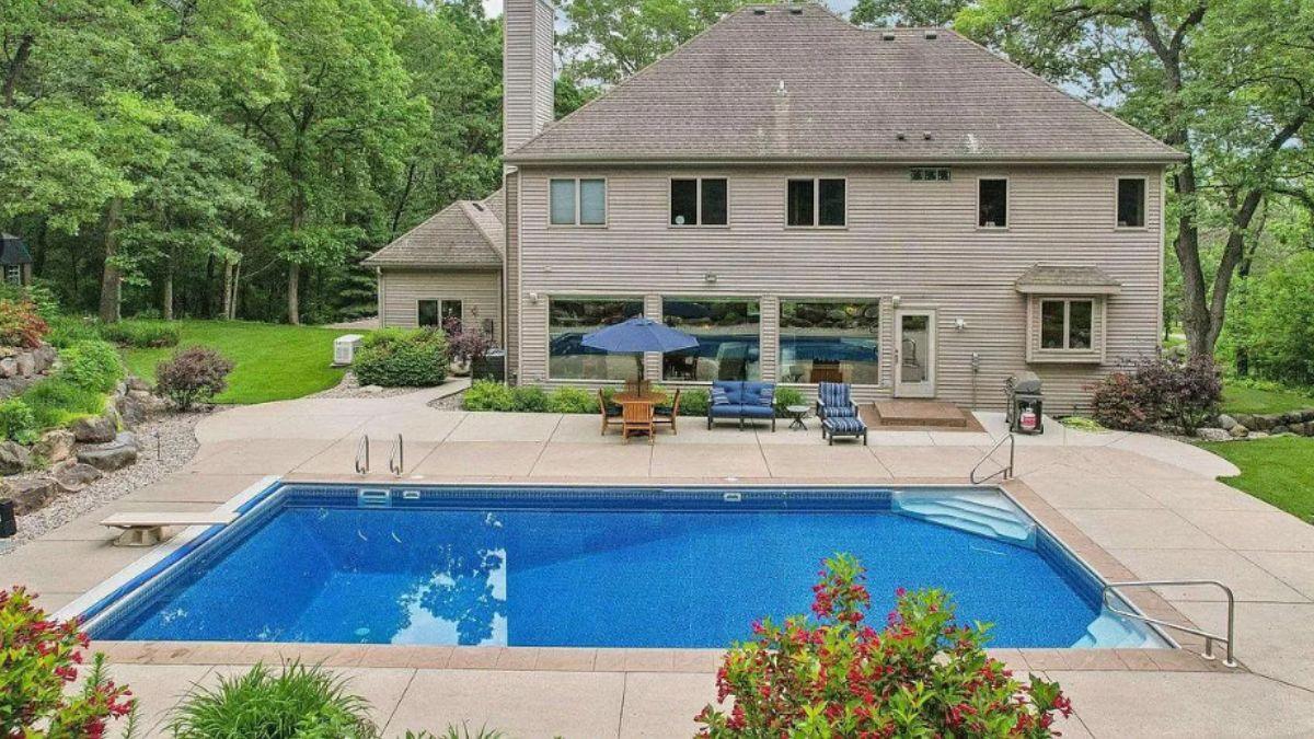 Charming Backyard Setting with Inviting Pool and Patio Setup