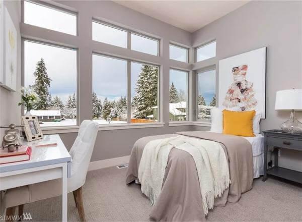 Sunlit Bedroom with Stunning Corner Windows