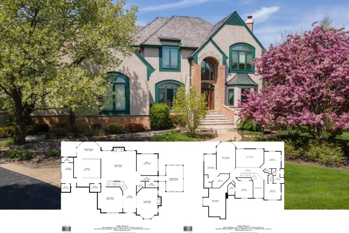 4-Bedroom Traditional-Style Home with Screened Porch and Balcony (4,357 Sq. Ft. Floor Plan)