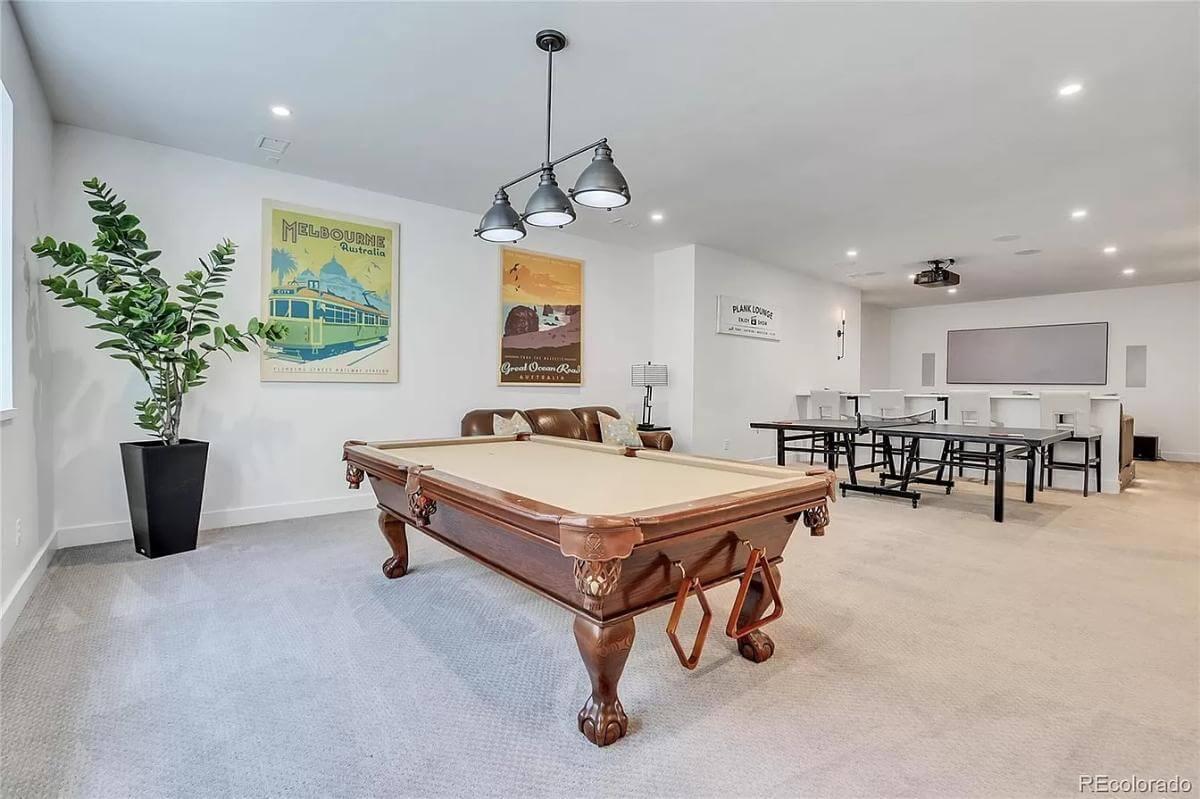 Explore the Entertainment Hub Featuring a Classic Pool Table