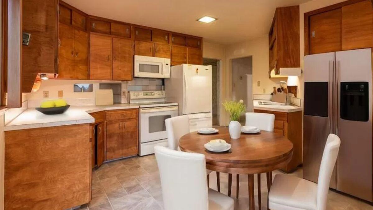 Mid-Century Kitchen with Original Wooden Cabinetry