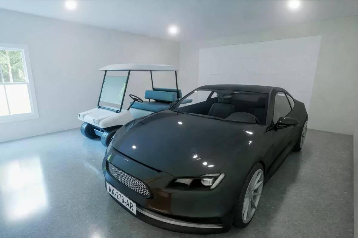 Check Out This Streamlined Garage with Sleek Flooring