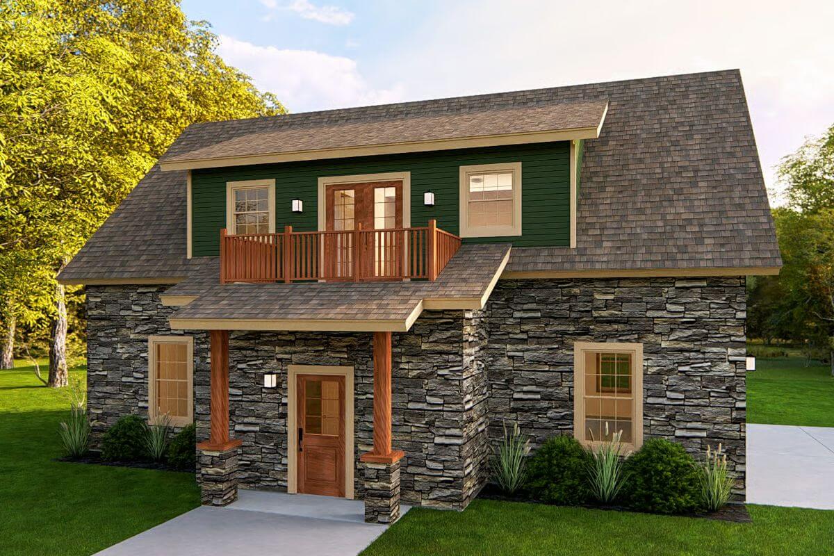 Carriage-Style Home with 2 Bedrooms and Open-Concept Living (Floor Plan)