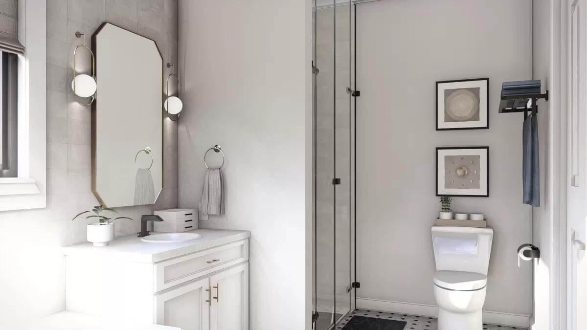 Modern Touches in a Soft, Neutral Bathroom