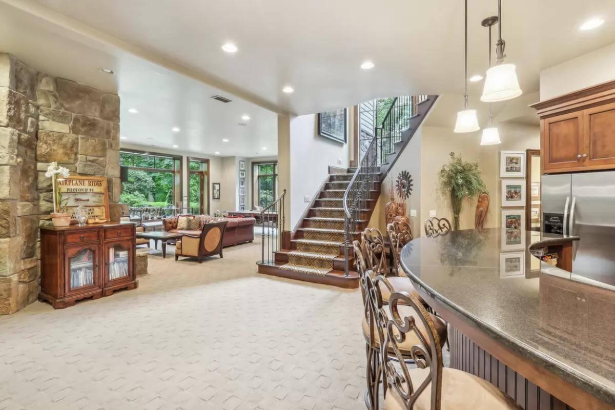 Descending the Grand Staircase to a Multi-Functional Living Area