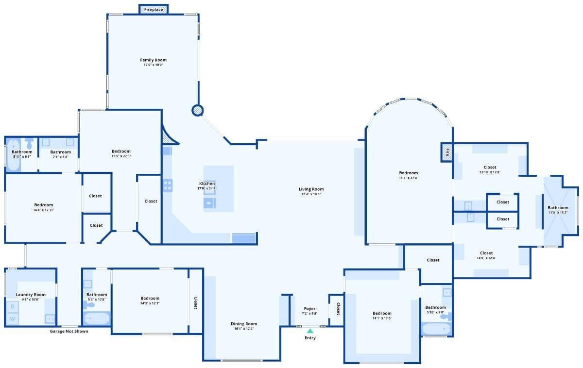 Exploring a Spacious Floor Plan with Distinct Living Zones