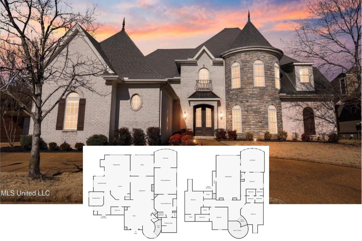 French Acadian-Style Home with Balcony and 5 Bedrooms (5,900 Sq. Ft. Floor Plan)