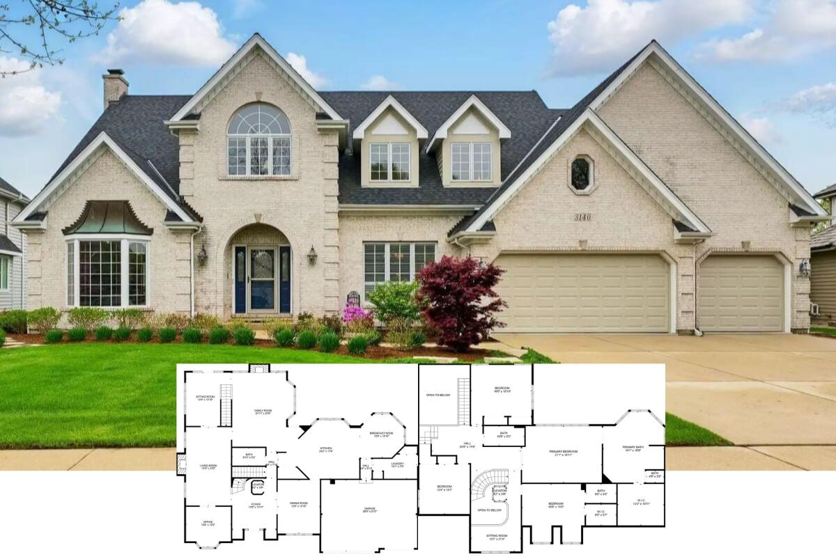 Traditional-Style 5-Bedroom Home with Elevator and Bonus Room (5,256 Sq. Ft. Floor Plan)