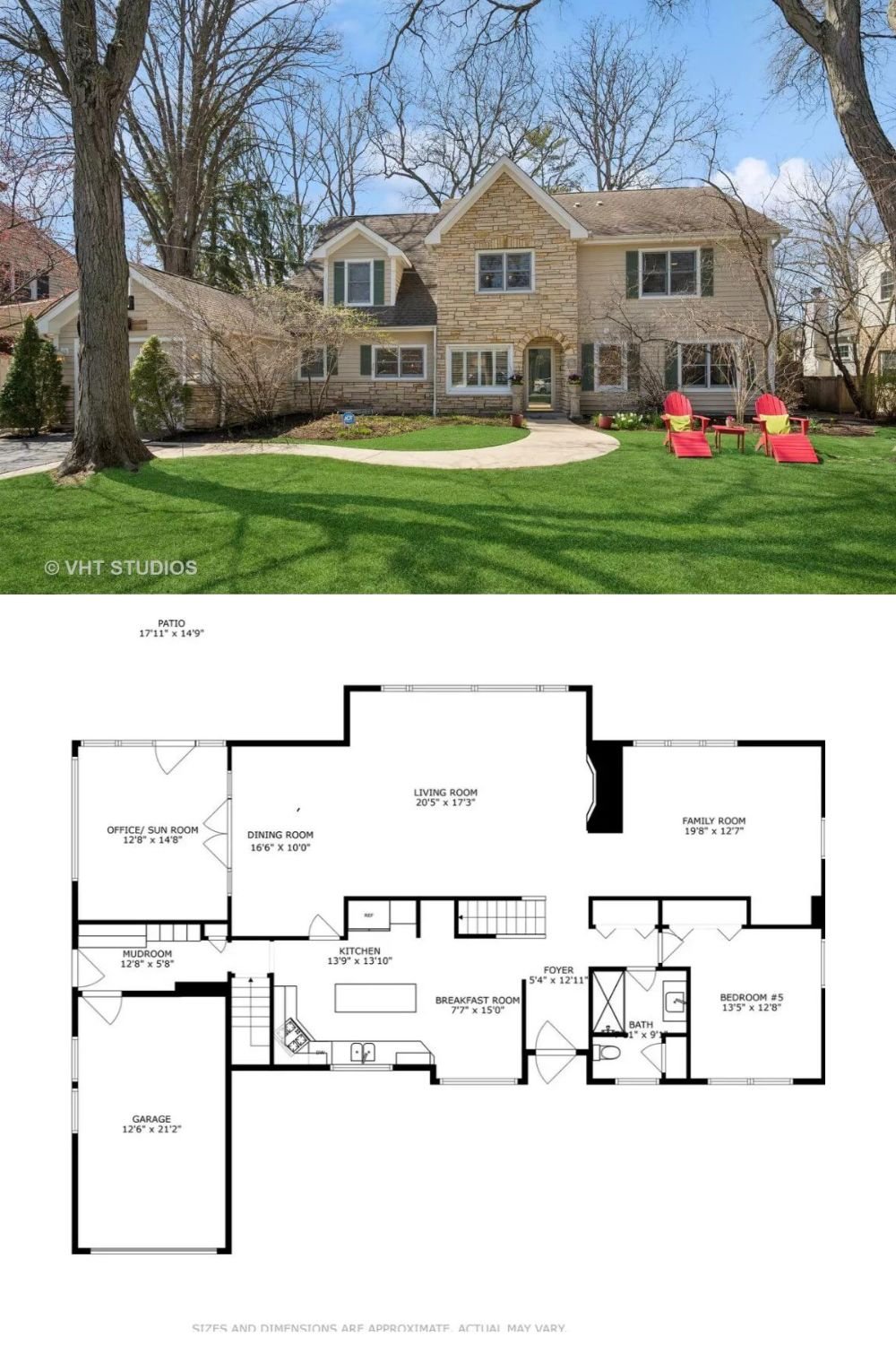 Traditional-Style 5-Bedroom Home with Wet Bar and Bonus Room (3,274 Sq. Ft. Floor Plan)