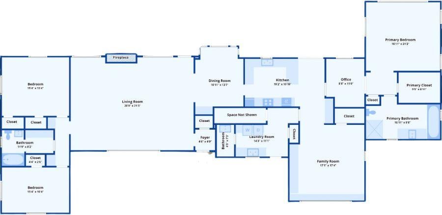 Explore This Expansive Ranch Layout with a Central Living Space