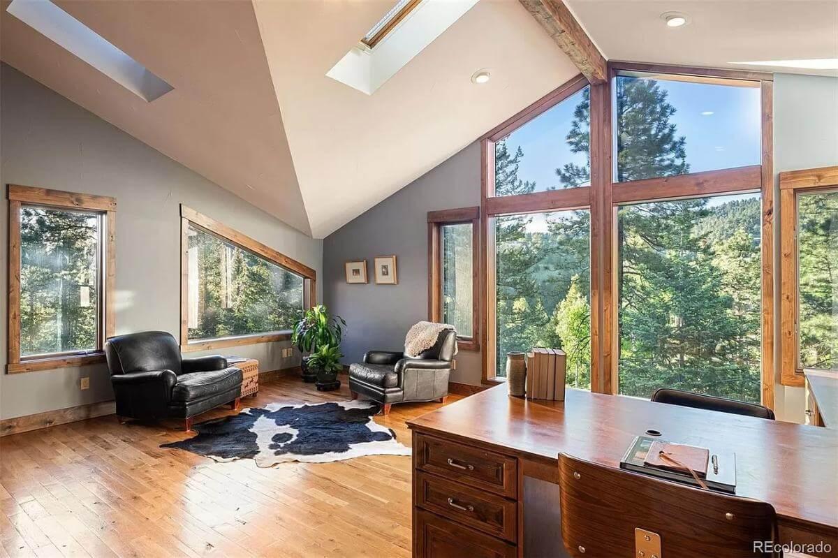 This Home Office Has Stunning Tree-Lined Views and Natural Light