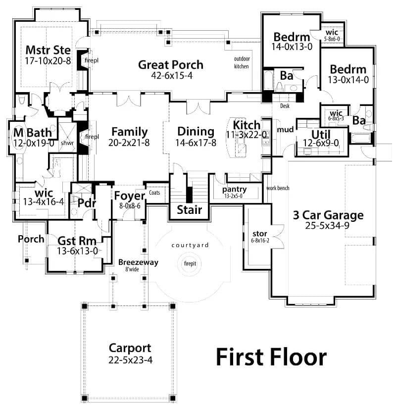 Spacious First Floor with a Large Great Porch and Carport Connection