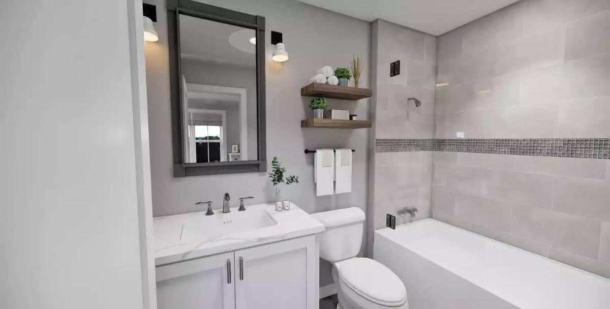 Admire the Subtle Tile Detail in This Modern Craftsman Bathroom