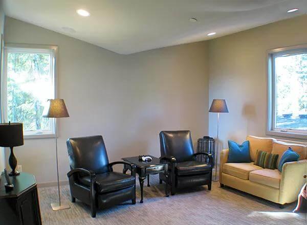 Cozy Nook with Leather Chairs and a View