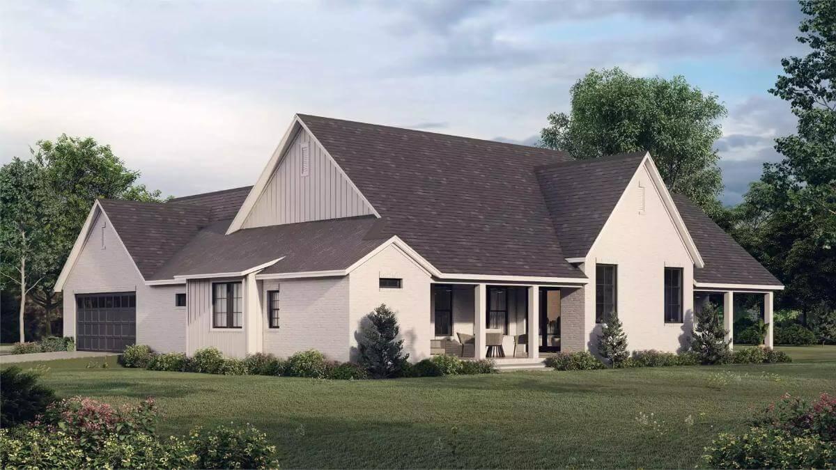 Notice the Clean Lines and Gabled Rooflines of This Serene Retreat