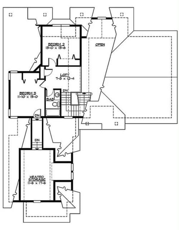 Check Out the Loft Area in This Upper Floor Plan