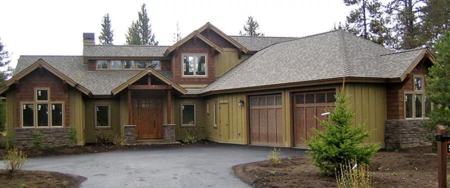 Craftsman Style with Natural Wood Accents and Stone Detailing
