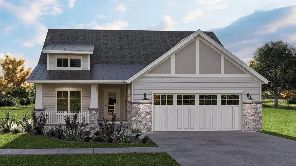 Craftsman Charmer with Stone Accents and Inviting Porch
