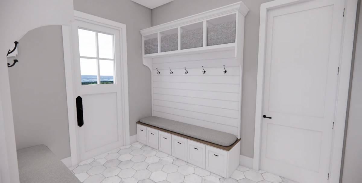 Craftsman Mudroom with Practical Bench and Storage