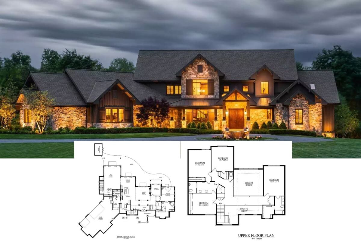 6-Bedroom Craftsman-Style Charlesview Home with Angled 3-Car Garage and Balcony (Floor Plan)