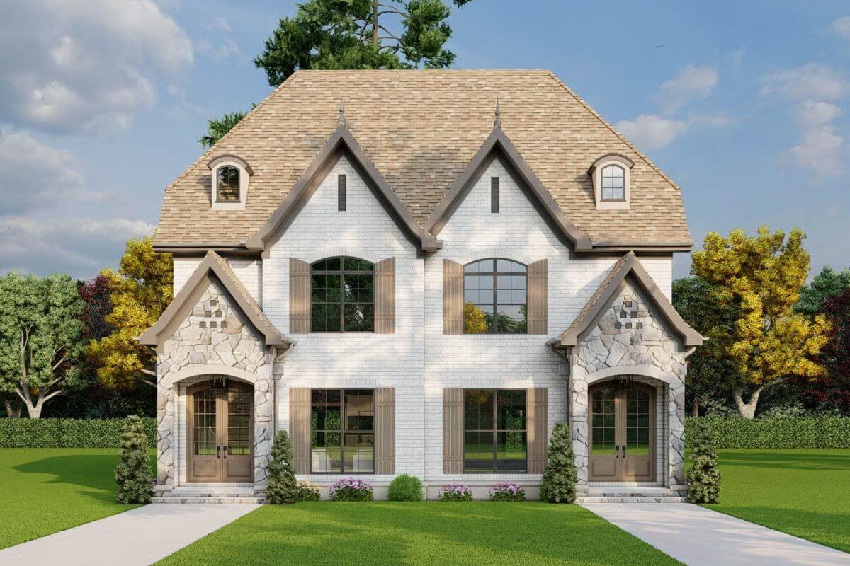 European-Style Duplex with 2-Bed Units and Open-Concept Living Floor Plan)