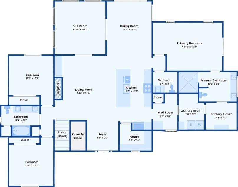 Explore the Flow in This Open-Concept Craftsman Main Floor Plan
