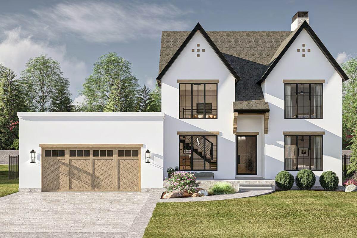 4-Bedroom European Home with Loft and Finished Basement (Floor Plan)