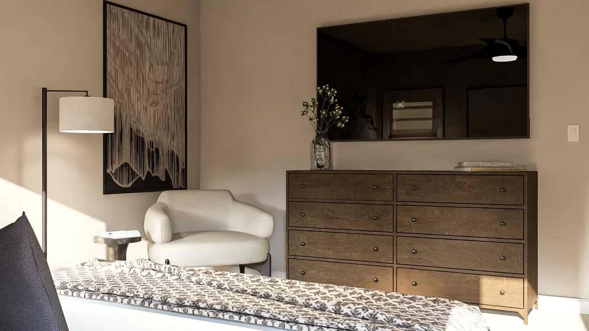 Minimalist Bedroom Corner with a Comfy Chair