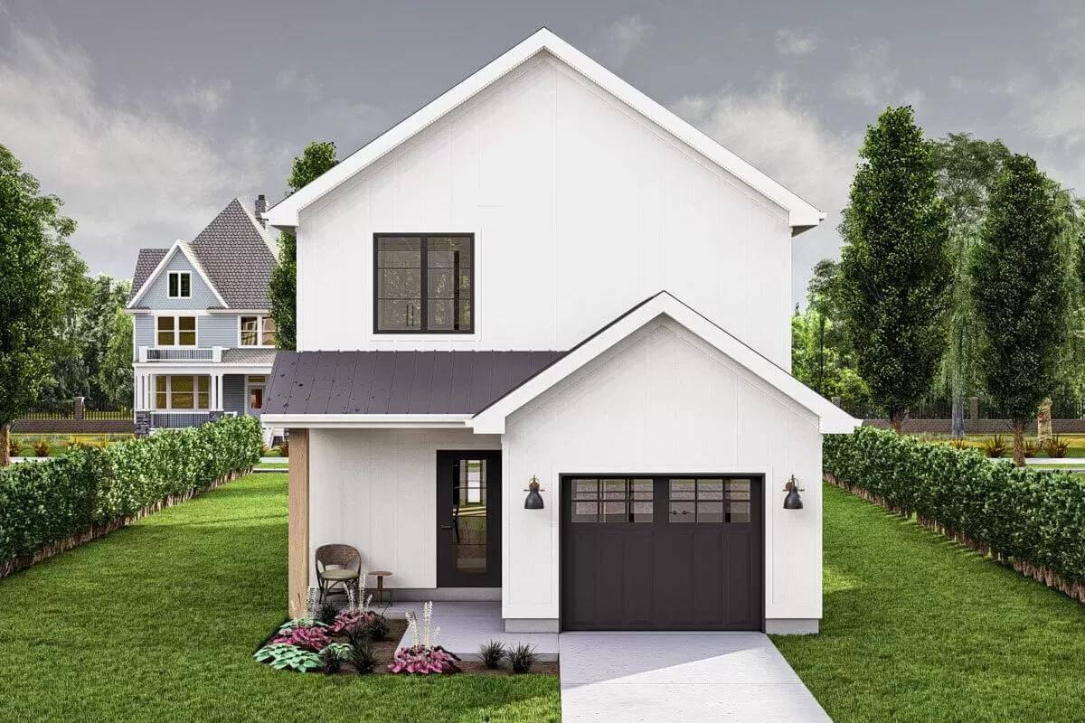 Modern Minimalism and Functionality in a Compact Facade