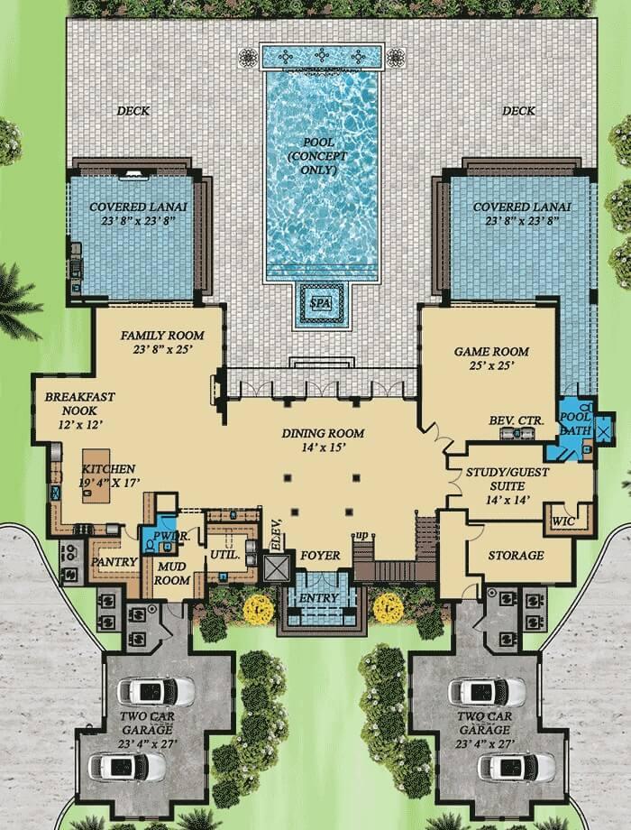 Expansive Floor Plan with Dual Covered Lanais and a Game Room Paradise