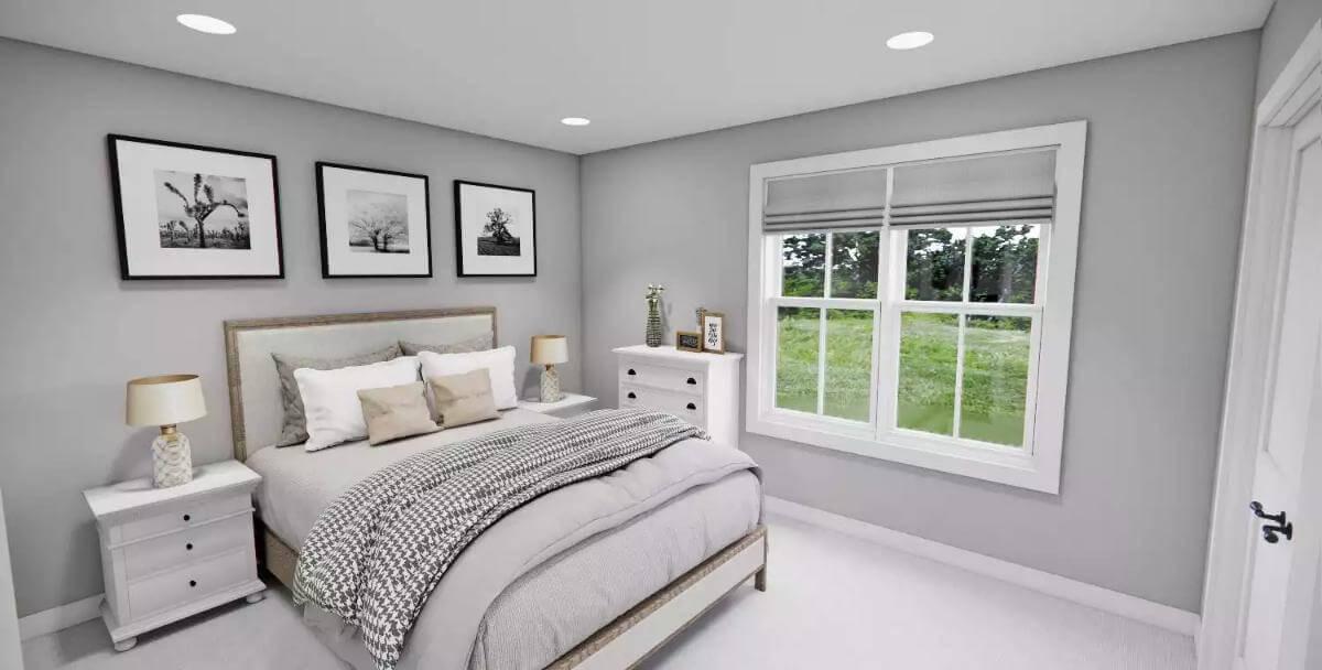 Notice the Tranquil Design in This Serene Bedroom with a Soft Gray Palette