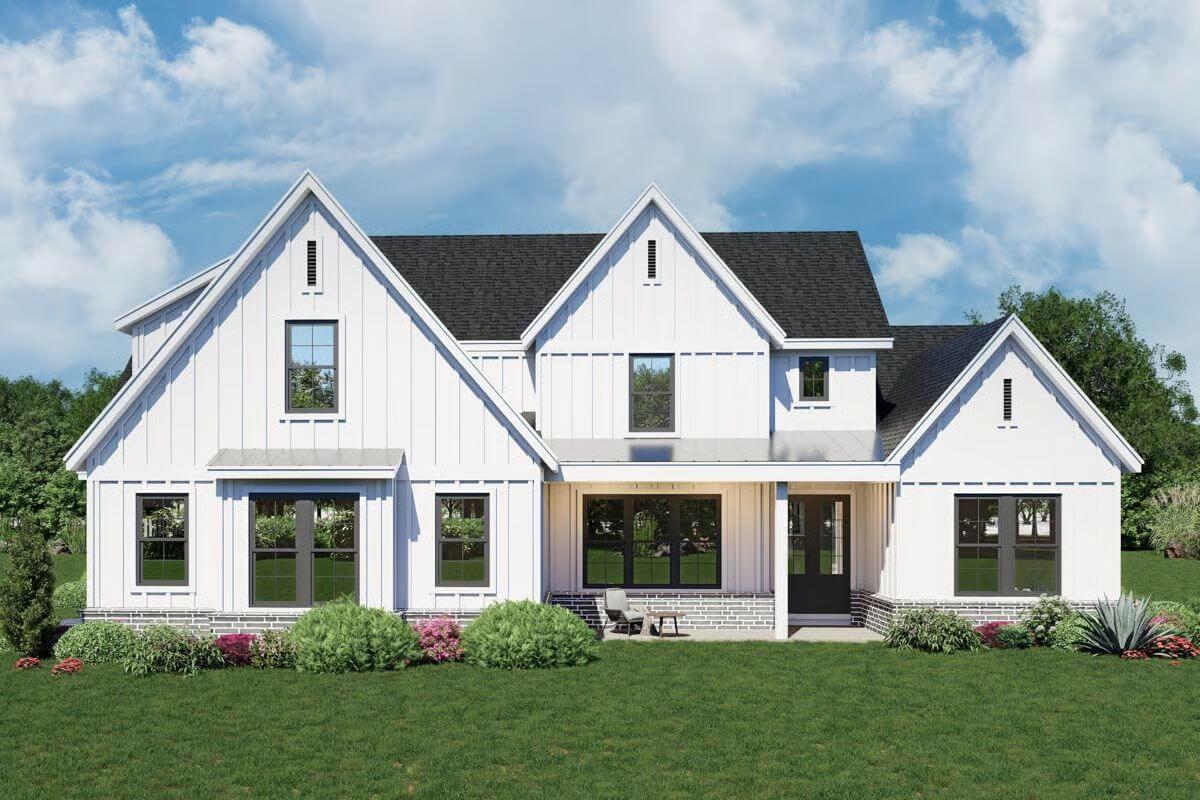 5-Bedroom Modern Farmhouse with Bonus Room and Double Garage (Floor Plan)