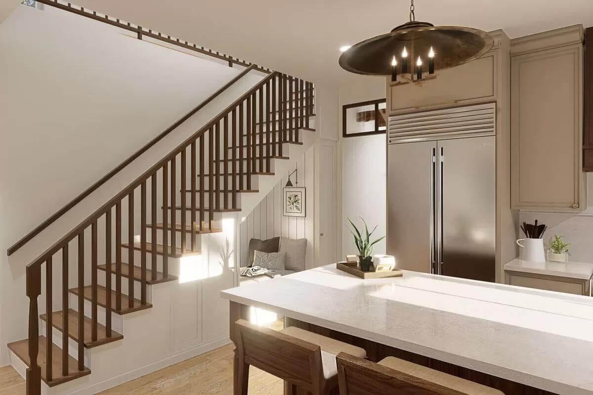 Look How This Stairway Integrates Seamlessly with the Kitchen