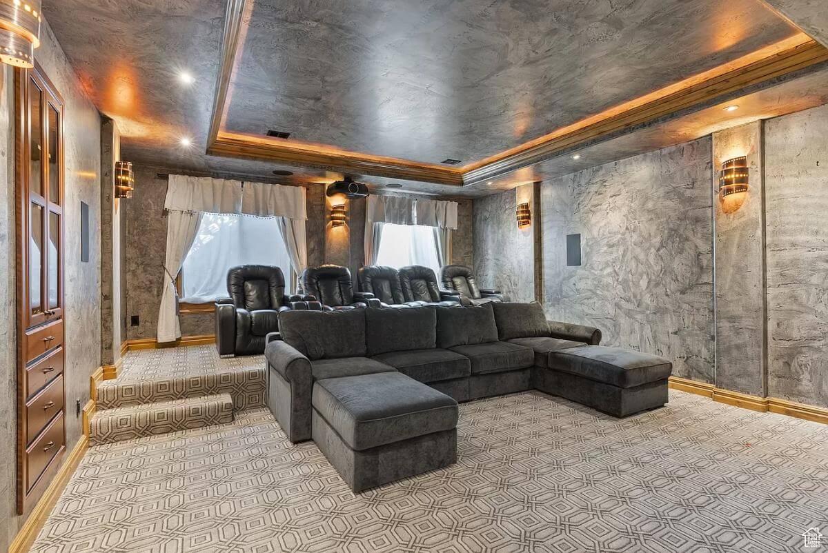 Explore the Luxurious Comfort of This Home Theater with Plush Seating
