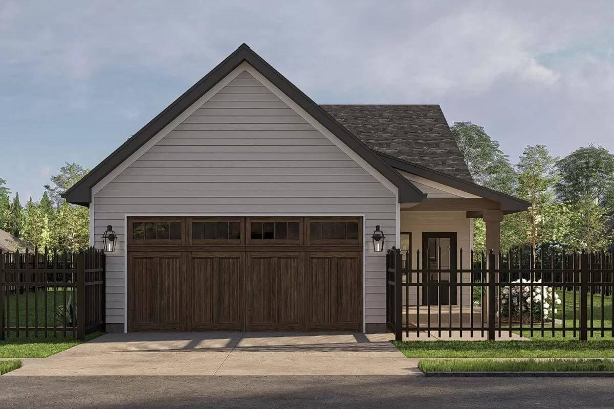 Classic Craftsman Garage with Wood Detailing