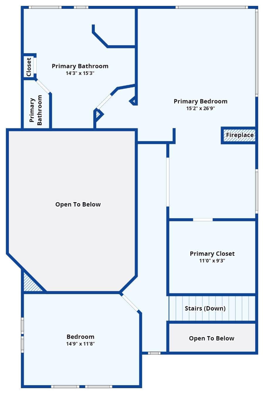 Primary Suite Floor Plan with Open Loft Feel