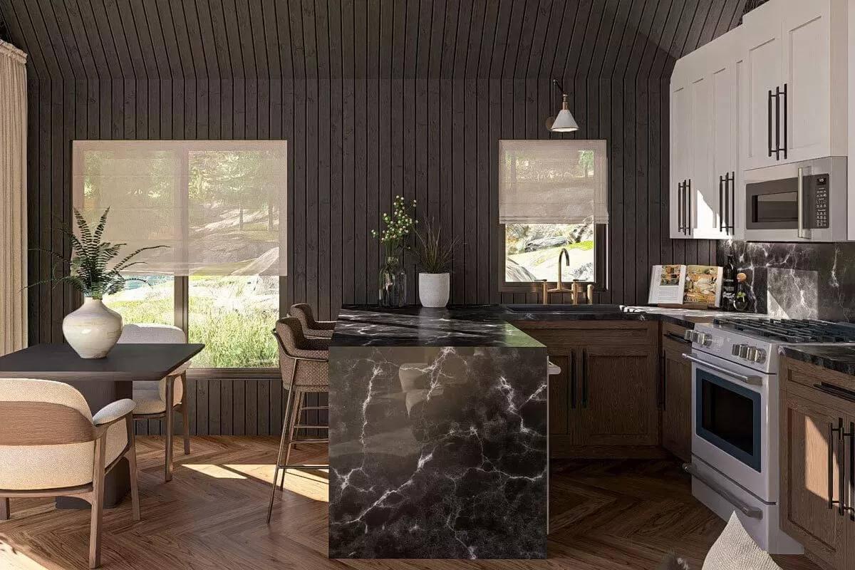 Explore the Marble Island in This Modern Kitchen Retreat