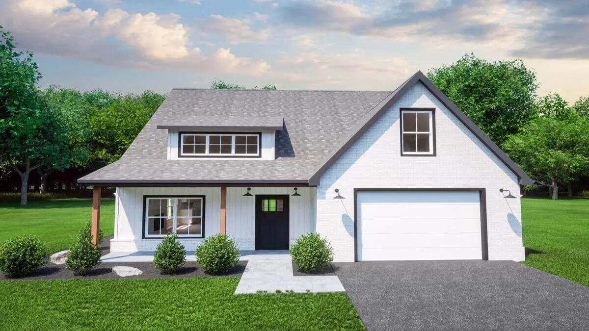 Simple Elegance: A Modern Cottage with Dormer Window Charm