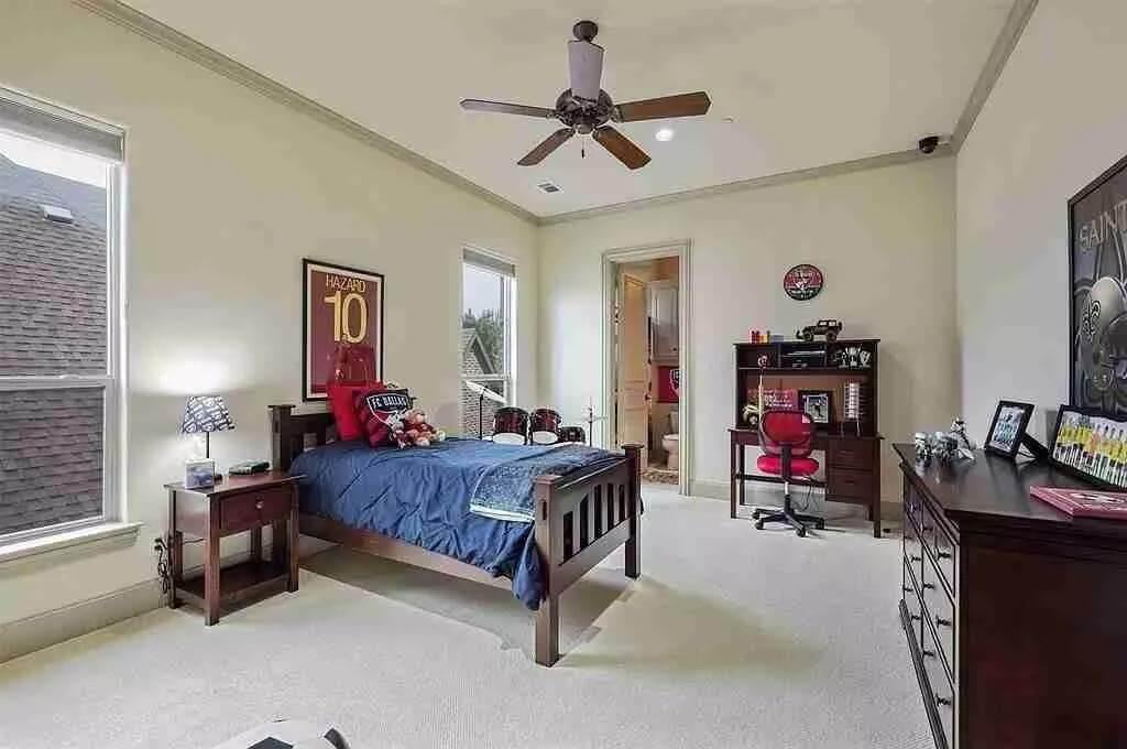Explore This Spacious Bedroom with a Sporty Vibe