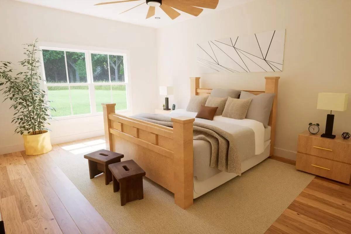 Natural Light and Warm Tones: A Serene Bedroom Retreat