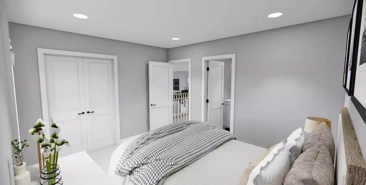 Peek Into This Serene Craftman Bedroom with Subtle Gray Tones