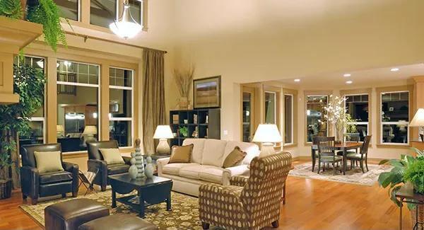 Welcoming Open-Concept Living and Dining Area with Picture Windows