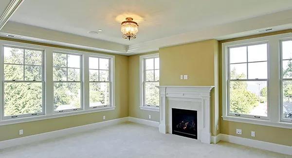 Check Out the Fireplace in This Sunlit Craftsman Living Room
