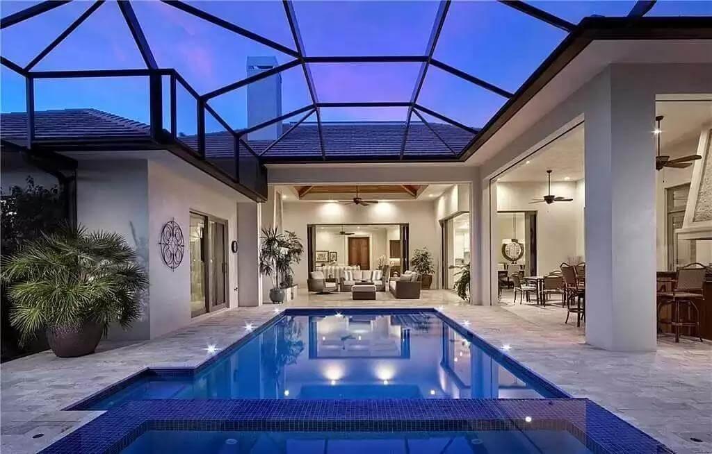 Evening Elegance by the Poolside with Screened Enclosure