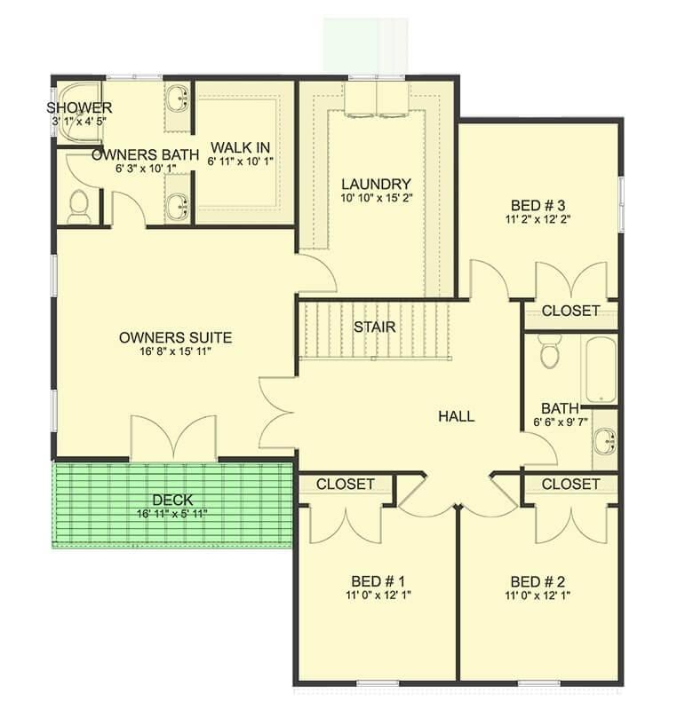 Upper Floor Plan: Spacious Owner